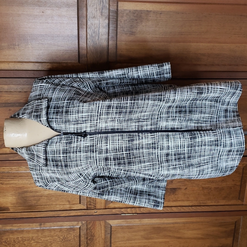 Caroline Rose Zip Front 3/4 Sleeve Jacket Sz S